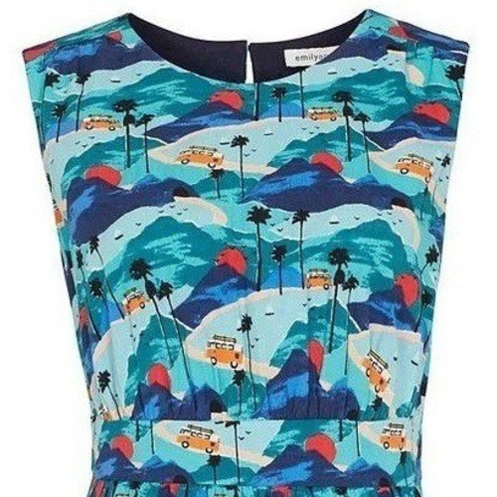 Emily & Fin $120 XL (US) XXL (UK) Lucy Road Trippin Tropical Camper Cotton Dress